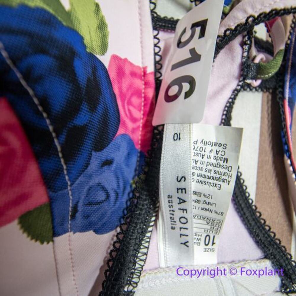 Seafolly floral print bikini top, women size‎ 6 - Picture 7 of 8